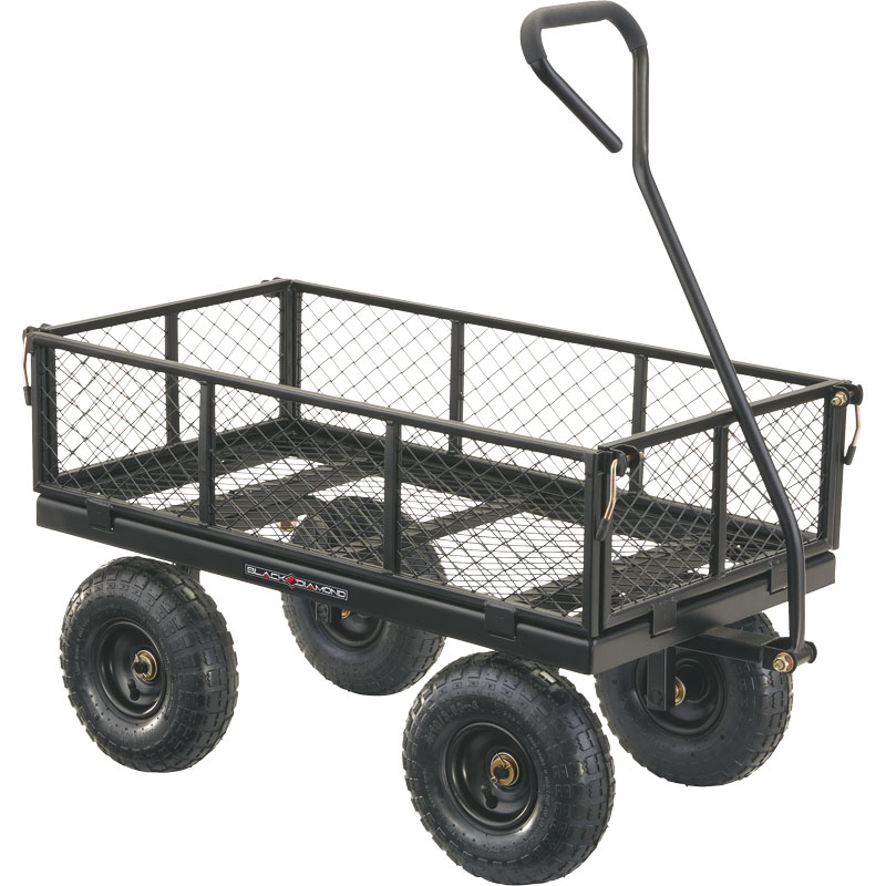 600 Lb. / 3 Cu. Ft. Black Diamond Steel Mesh Utility Cart
