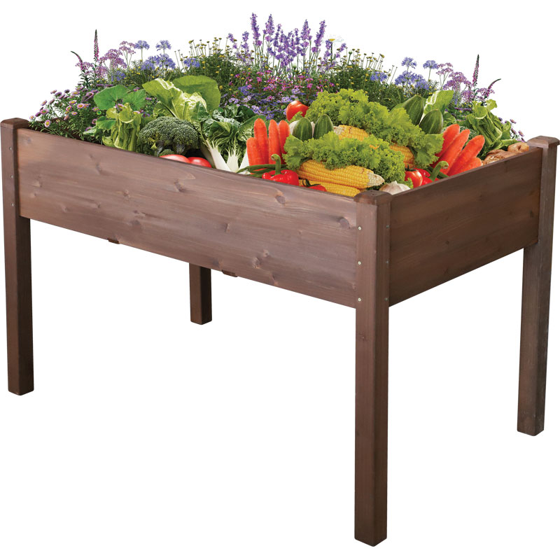 Rustic Raised Wood Planter 47"x30"x29"