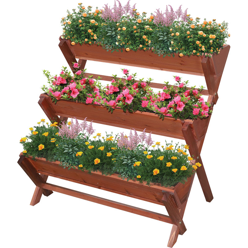 3-Tier Raised Wood Planter 39"x30"x35"